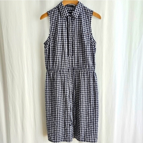Tommy Hilfiger Gingham Sleeveless Shirt Dress - Picture 4 of 16